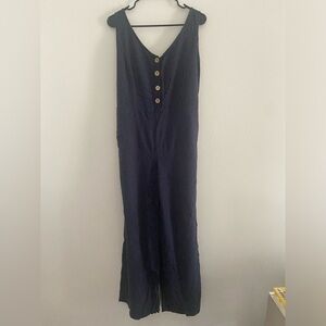 Baileys Blossom Blue Pinstripe Jumpsuit size Medium